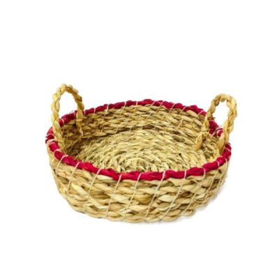 Panier de rangement en feuille de palmier tissé à la main persan modèle Artemis