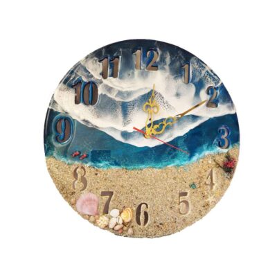 Horloge Murale en Résine Artisanale – Style Abstrait Darya