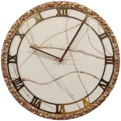 Horloge Murale en Résine Artisanale – Style Abstrait Elika