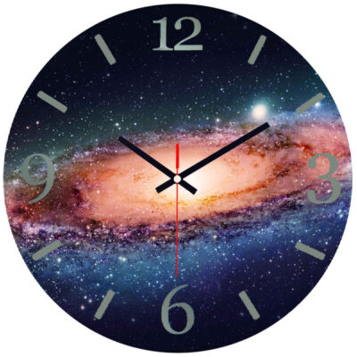 Horloge Murale en Résine Artisanale – Style Abstrait Galaxie