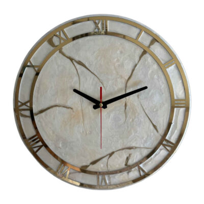 Horloge Murale en Résine Artisanale – Style Abstrait Sahar