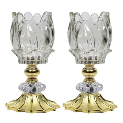 Bougeoir en cristal persan en forme de tulipe, modèle Stars (2x)