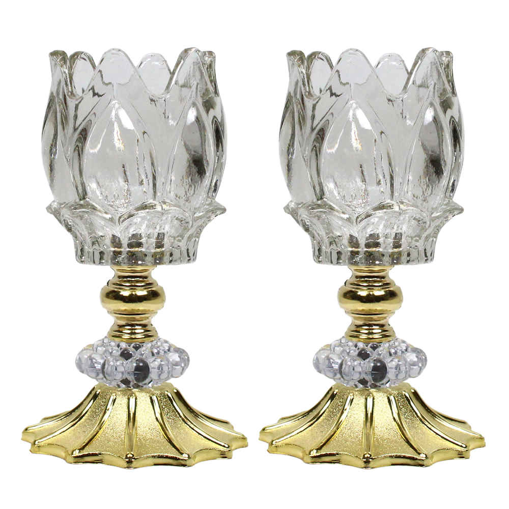 Bougeoir en cristal persan en forme de tulipe, modèle Stars (2x)
