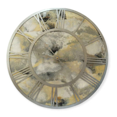 Horloge Murale en Résine Artisanale – Style Abstrait Marbre Design