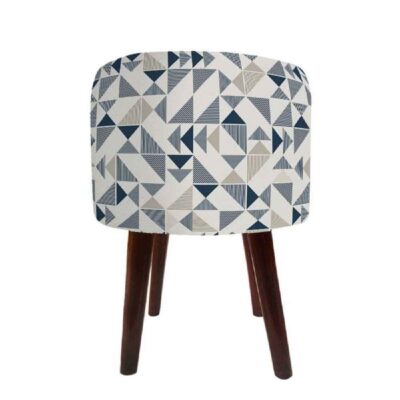Pouf en velours luxueux avec pieds en bois rond Vania