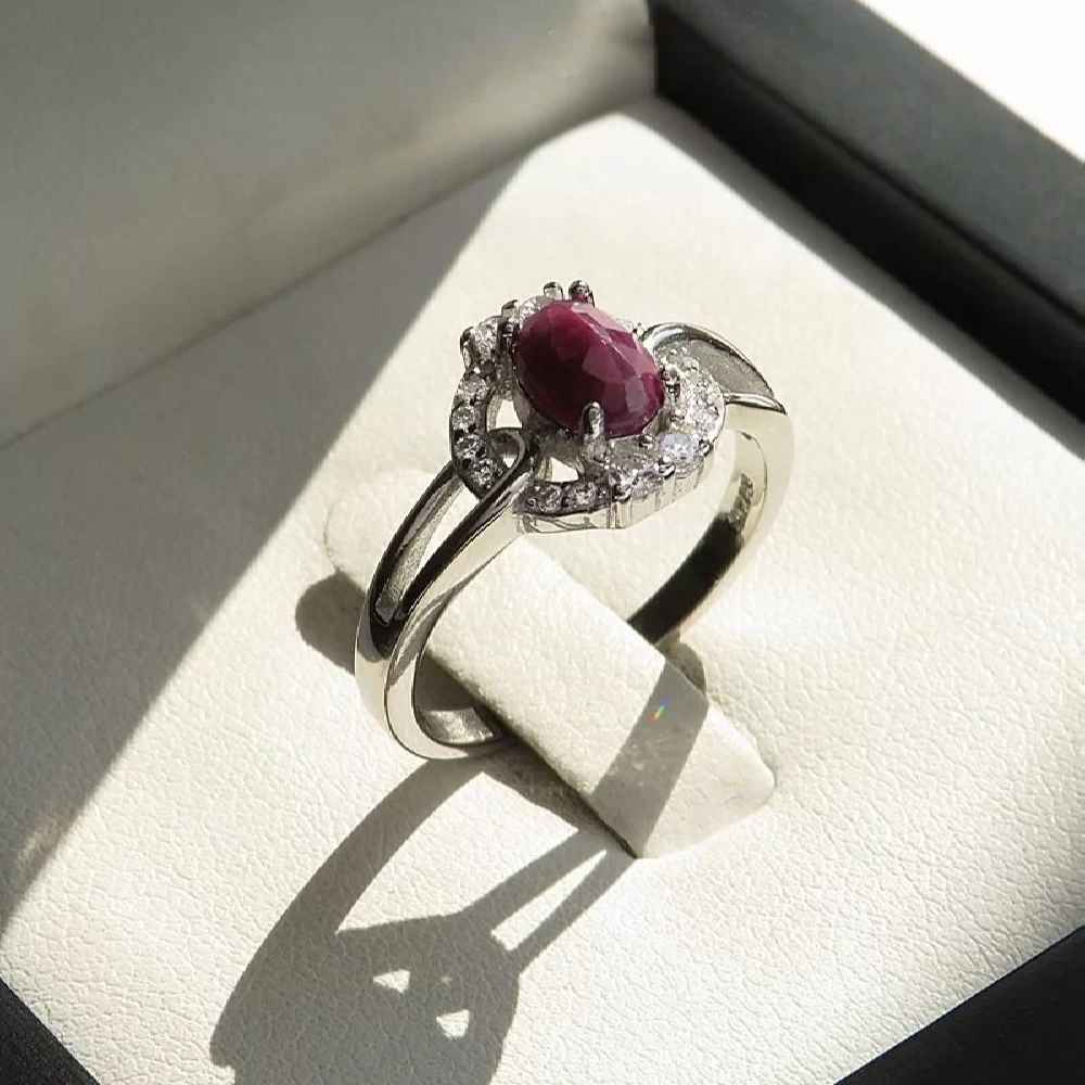 Bague de fiançailles en argent avec rubis rouge Bliss pour femmes Kiana Nastaran