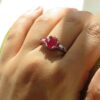 Bague de fiançailles en argent avec rubis rouge Bliss pour femmes Kiana Sina