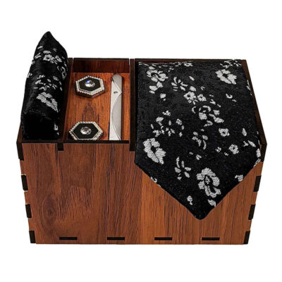 Ensemble Cravate, Pochette & Boutons de Manchette pour Homme – Fleur de Luxe