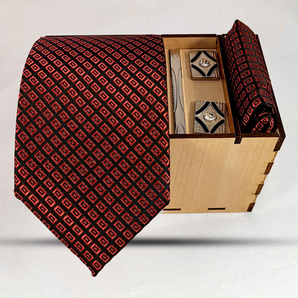 Ensemble Cravate, Pochette & Boutons de Manchette pour Homme - Melina de Luxe