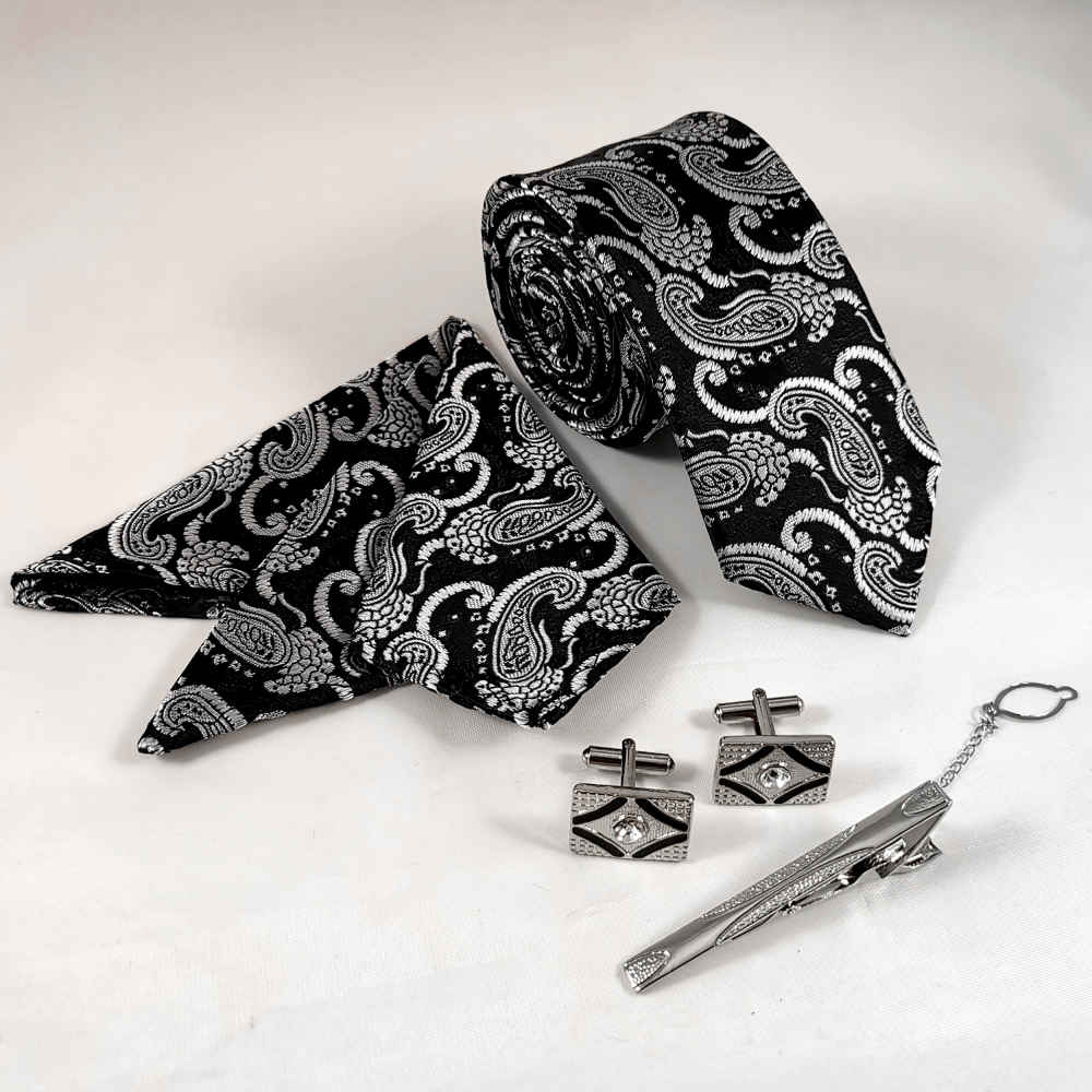 Ensemble Cravate, Pochette & Boutons de Manchette pour Homme - Nafas de Luxe