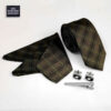 Ensemble Cravate, Pochette & Boutons de Manchette pour Homme - Carreaux de Luxe