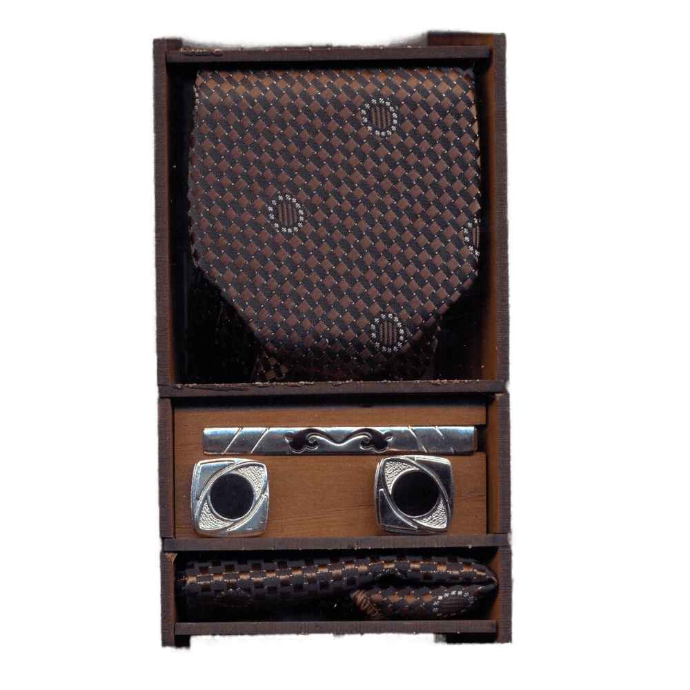 Ensemble Cravate, Pochette & Boutons de Manchette pour Homme - Rayan de Luxe