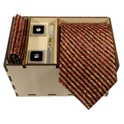 Ensemble Cravate, Pochette & Boutons de Manchette pour Homme – Zhina de Luxe