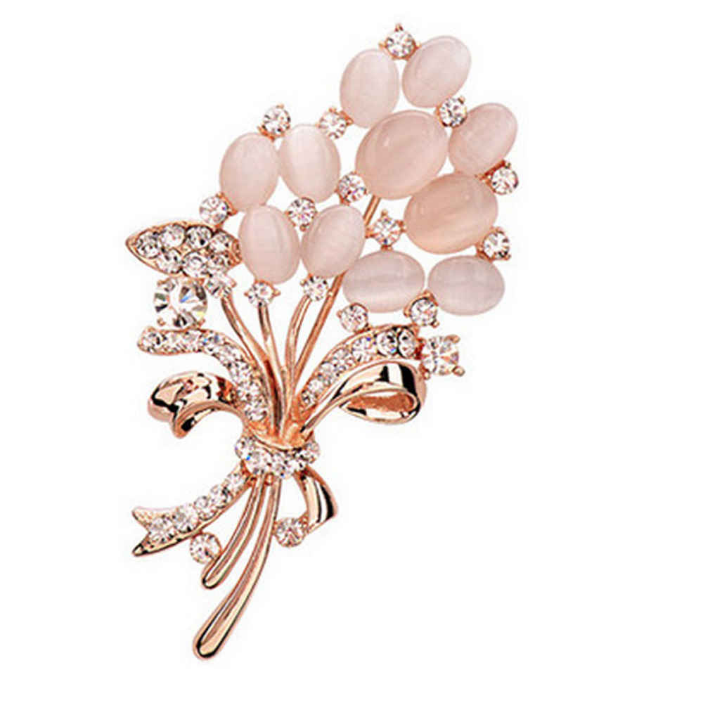 Flower Brooch Pin – Steel Bouquet Style: Broche Fleur – Style Bouquet en Acier