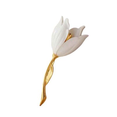 Flower Brooch Pin – Steel Laleh Model: Broche Fleur – Modèle Laleh en Acier