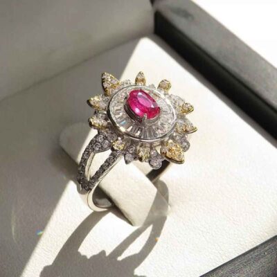 Bague de fiançailles en argent avec rubis rouge Bliss pour femmes Kiana Ava