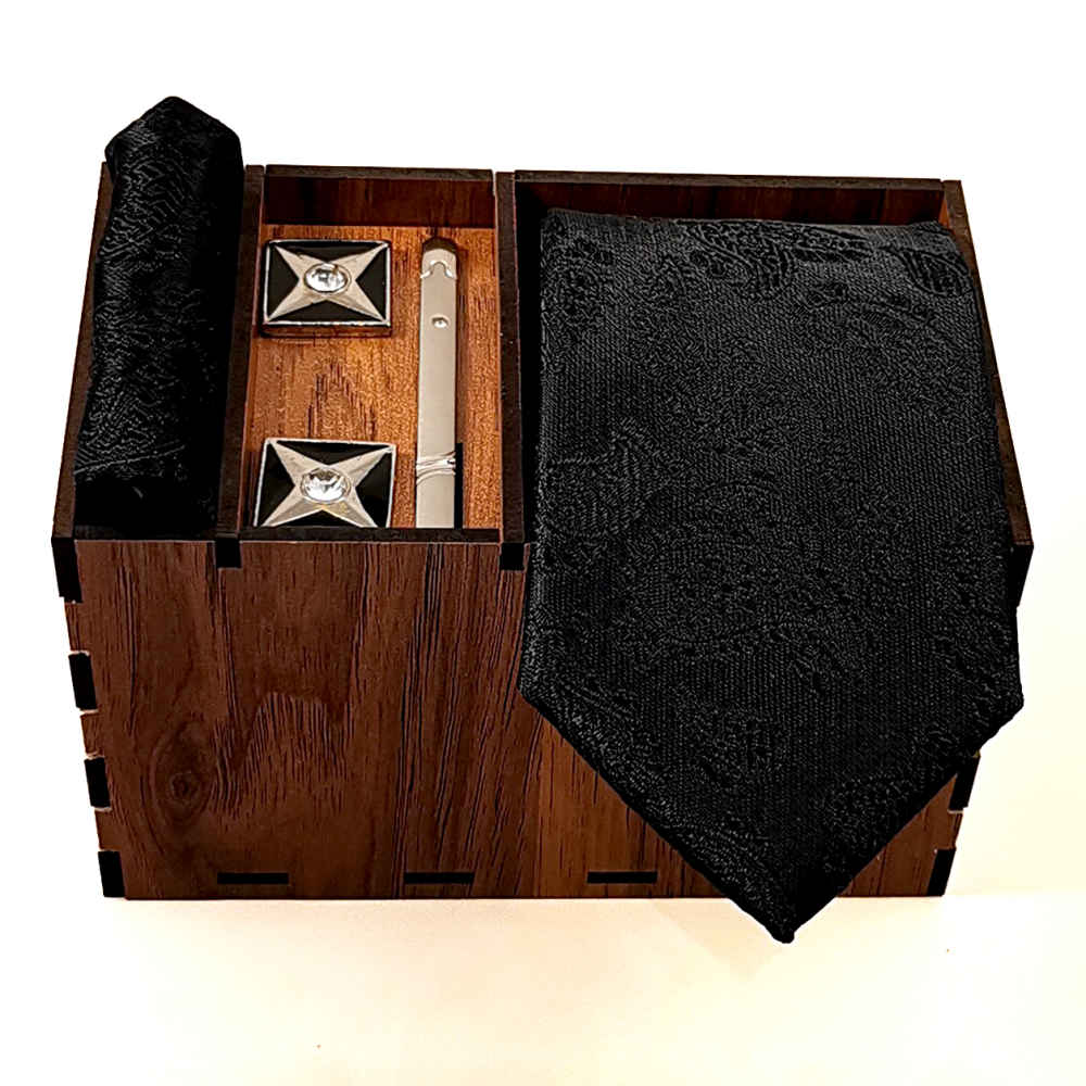 Ensemble Cravate, Pochette & Boutons de Manchette pour Homme - Vania de Luxe