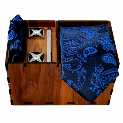 Ensemble Cravate, Pochette & Boutons de Manchette pour Homme – Paisley de Luxe