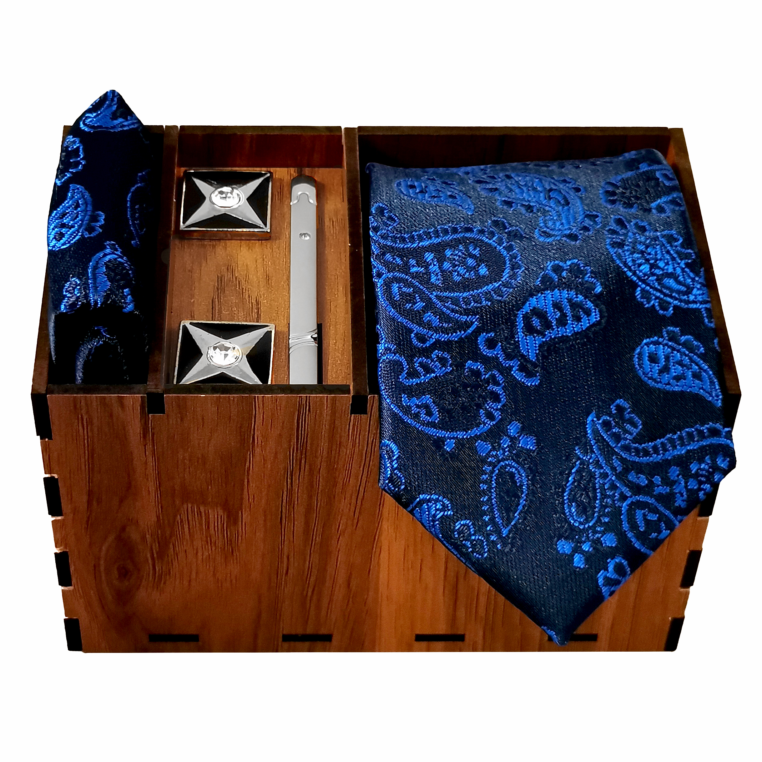 Ensemble Cravate, Pochette & Boutons de Manchette pour Homme - Paisley de Luxe
