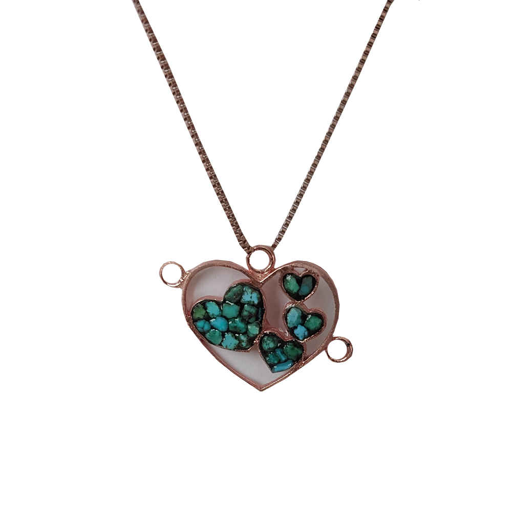 Collier en cuivre pour femmes, artistique Cœur