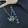 Collier en cuivre pour femmes, artistique Cœur