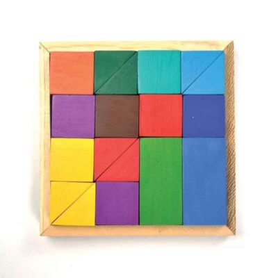 Puzzle Cerveau en Bois Carré – Défi géométrique classique