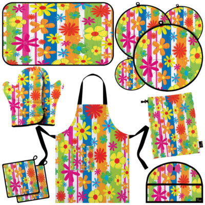 Ensemble de Tablier de Cuisine Floral 13 Pièces Modèle Kiana