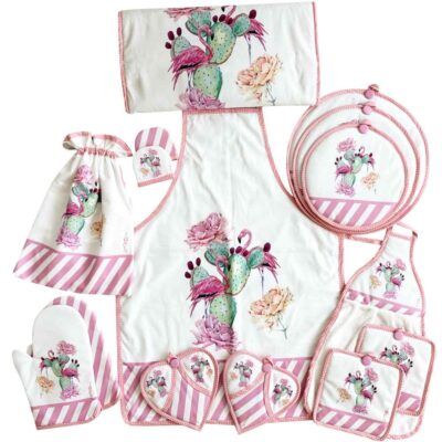 Ensemble de Tablier de Cuisine Floral 15 Pièces Modèle Rozhin