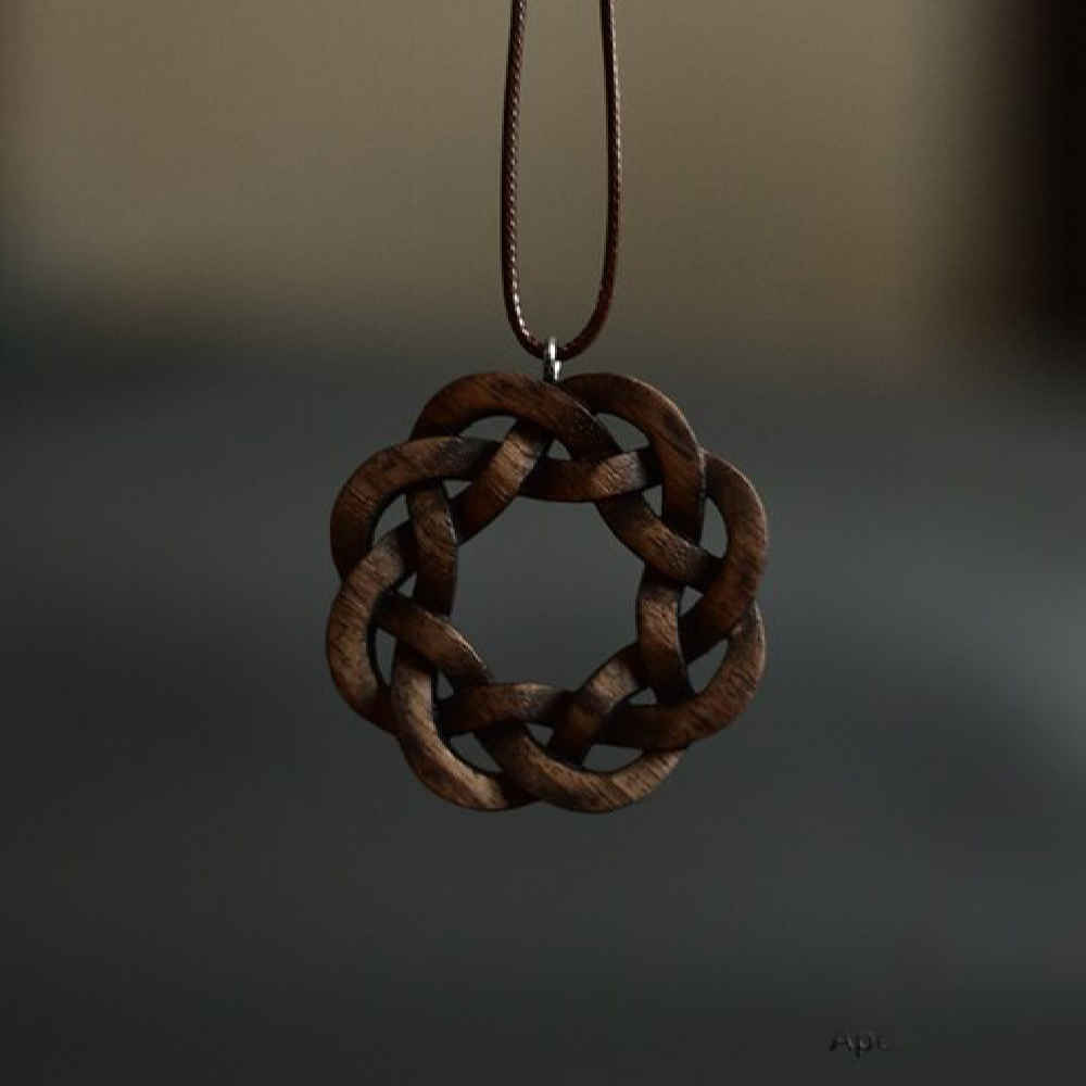 Collier en bois fait main avec style artistique Marpich