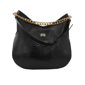 Sac à Main Hobo en Cuir Véritable Noir – Modèle Mante