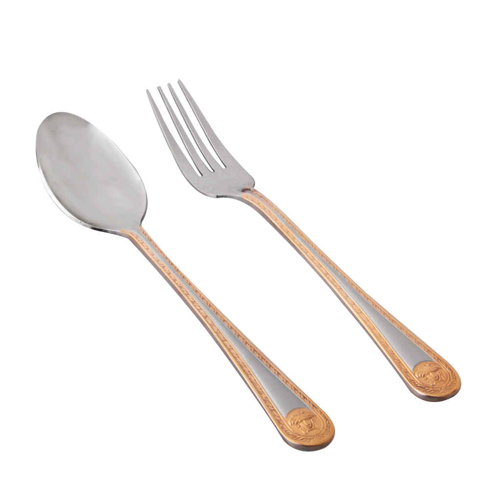 Ensemble de Couverts Cuillères et Fourchettes Bordé de 12
