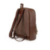Sac à Dos en Cuir Marron & Toile pour Femme - Modèle Nina