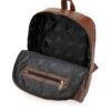 Sac à Dos en Cuir Marron & Toile pour Femme - Modèle Nina