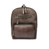 Sac à Dos en Cuir Marron & Toile pour Femme - Modèle Nina