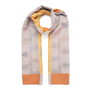 Châle Imprimé pour Femme Double Face Artistique Gris