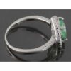 Bague en Argent avec Émeraude Verte pour Femme Fiançailles Ghalb