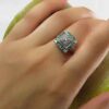 Bague en Argent avec Émeraude Verte pour Femme Fiançailles Maral