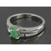 Bague en Argent avec Émeraude Verte pour Femme Fiançailles Melorin