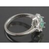 Bague en Argent avec Émeraude Verte pour Femme Fiançailles Nazgol