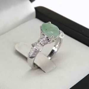 Bague en Argent avec Émeraude Verte pour Femme Fiançailles Sanaz