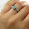 Bague en Argent avec Émeraude Verte pour Femme Fiançailles Sanaz