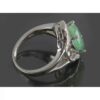 Bague en Argent avec Émeraude Verte pour Femme Fiançailles Sarvenaz