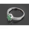 Bague en Argent avec Émeraude Verte pour Femme Fiançailles Sepid