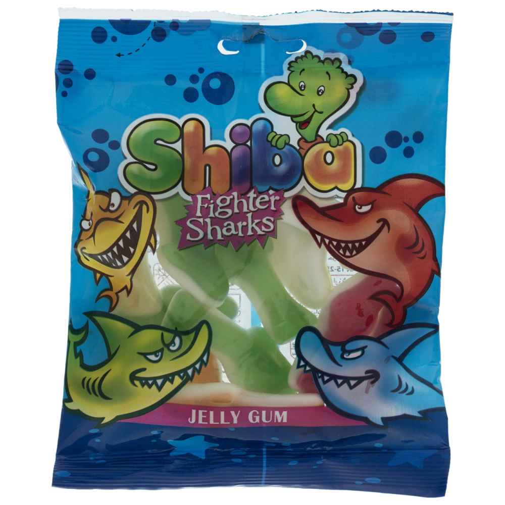 Bonbons gélifiés halal - Bonbons en gelée doux en forme de requins combattants - Shiba (Paquet de 30)