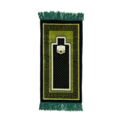 Tapis de Prière Islamique Rembourré en Velours avec Motif Kaaba pour Enfants Musulmans