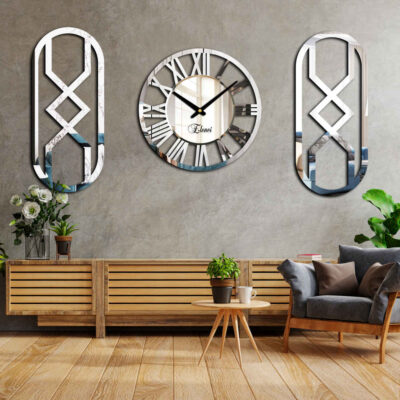 Ensemble moderne d’horloges murales en 3 pièces Helios