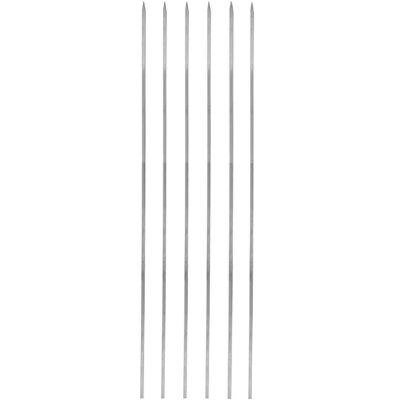 Ensemble de Six Brochettes Fines en Acier (50 cm) pour Kebab de Foie et Grillades