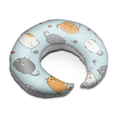 Coussin d’allaitement en velours pour bébé Modèle Chats (x2)