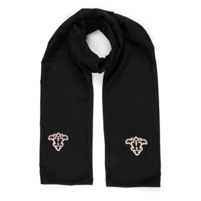Châle noir uni pour femmes avec symbole Ador