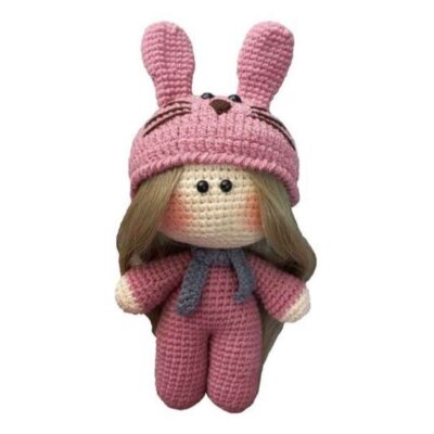 Amigurumi Poupée en Crochet Fait Main – Fille Lapin | Jouet en Peluche Doux